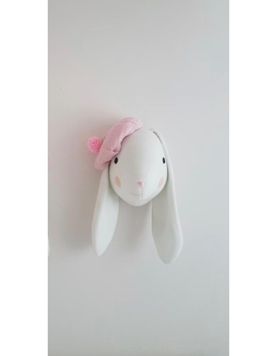 White bunny with  hat