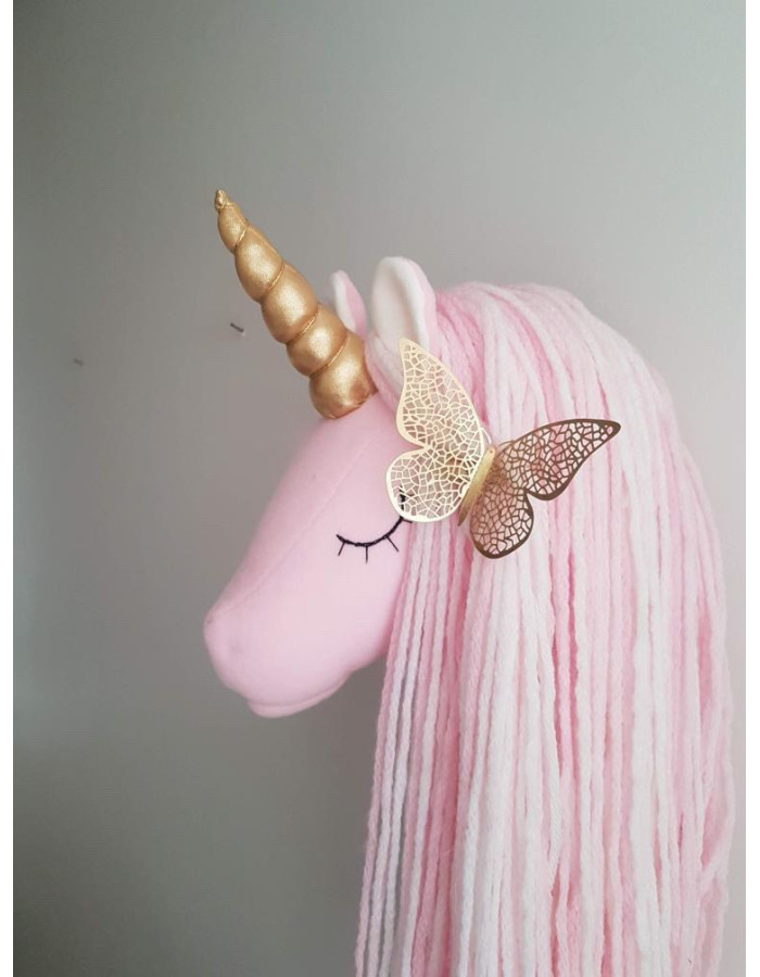 Unicorn with golden butterfly
