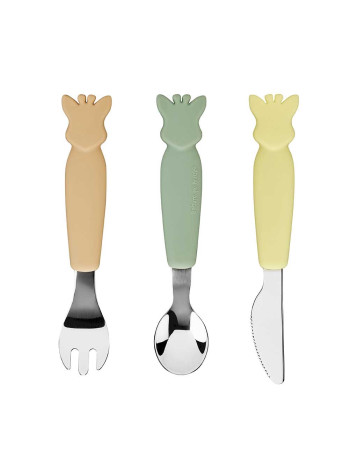Stainless steel and silicone cutlery set Sophie la girafe