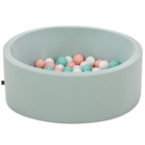 Mint Ball Pit with mint/ pink / white balls