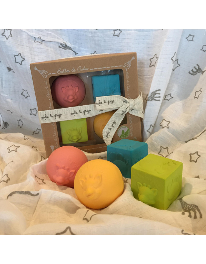 Set 2 balls + 2 cubes Sophie la girafe Sopure