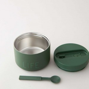 Design Letters: Θερμός φαγητού από ανοξείδωτο ατσάλι Small Green "Life"