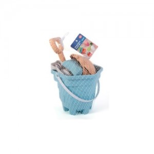 Σετ παιχνιδιού παραλίας 'Κουβάς -Καστράκια με αξεσουάρ' από οργανικά υλικά 8τεμ