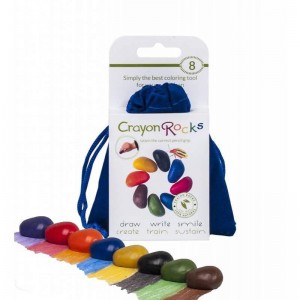 Crayon Rocks, 8 Rocks in blue velvet bag