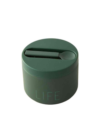 Design Letters: Θερμός φαγητού από ανοξείδωτο ατσάλι Small Green "Life"