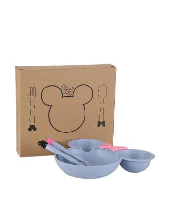 Minnie Παιδικό Σετ Φαγητού Μίνι Μπλε Χρώμα, 1 Σετ