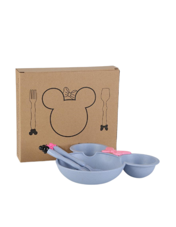 Minnie Παιδικό Σετ Φαγητού Μίνι Μπλε Χρώμα, 1 Σετ