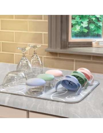 Draining Mat Plastic in Gray Color 45.7x40.6cm
