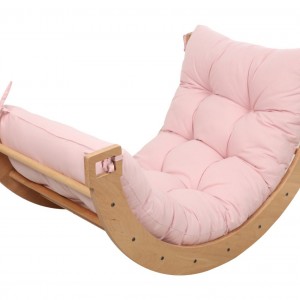 Ξύλινη γέφυρα αναρρίχησης Pikler 2 σε 1 με ροζ μαξιλάρι