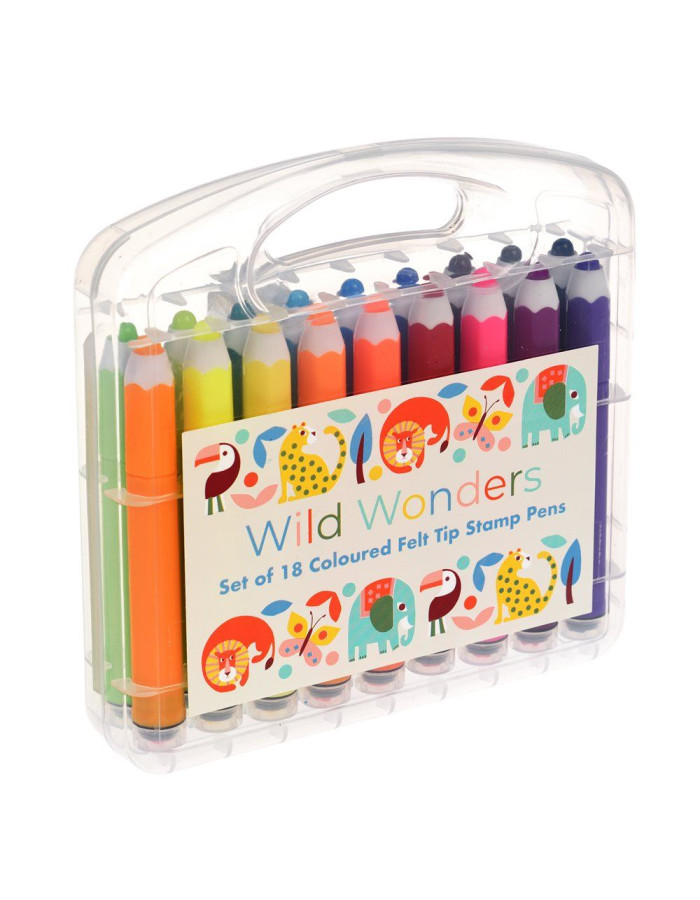 JUNGLE ANIMALS MARKERS 18 COLORS WITH PRINT