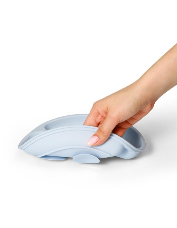 Babyono Baby Food Plate made of Silicone blue