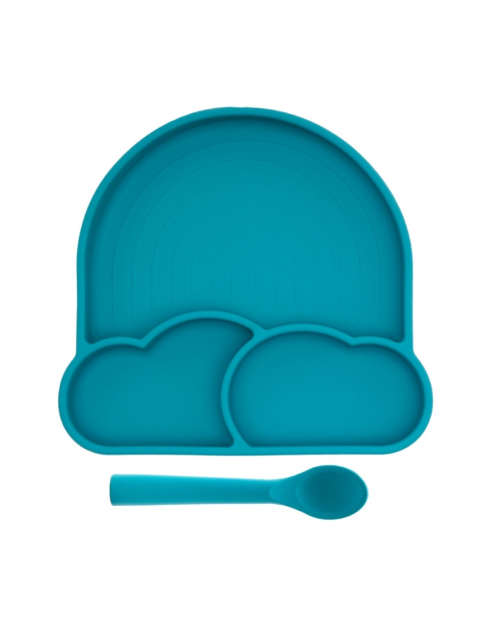 Silicone food set 4 pieces - turquoise