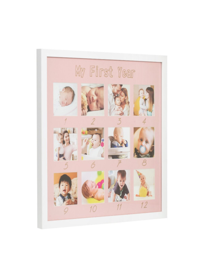 Frame of 12 photos for the first year - PINK