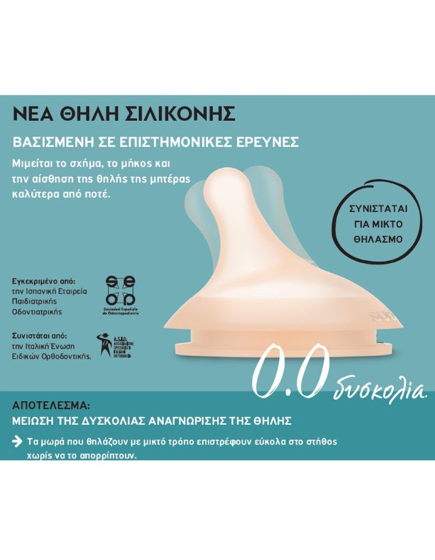 Suavinex Zero Nipple of Silicone for 6+ months 1τμχ Suavinex Zero Nipple of Silicone for 6+ months 1τμχ