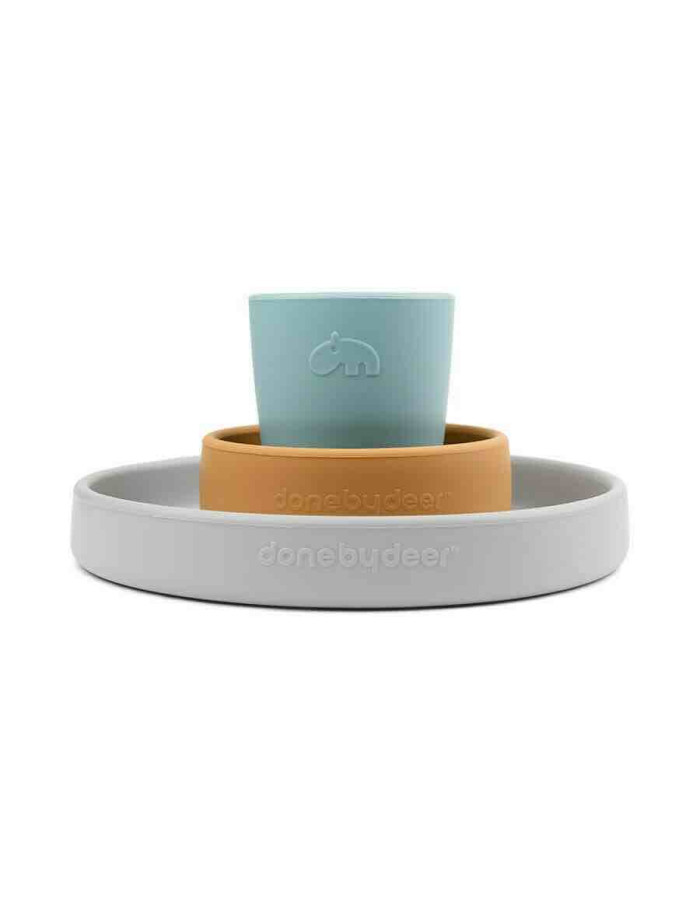 Done by Deer Feeding Set from Silicone Multicolour 3pcs