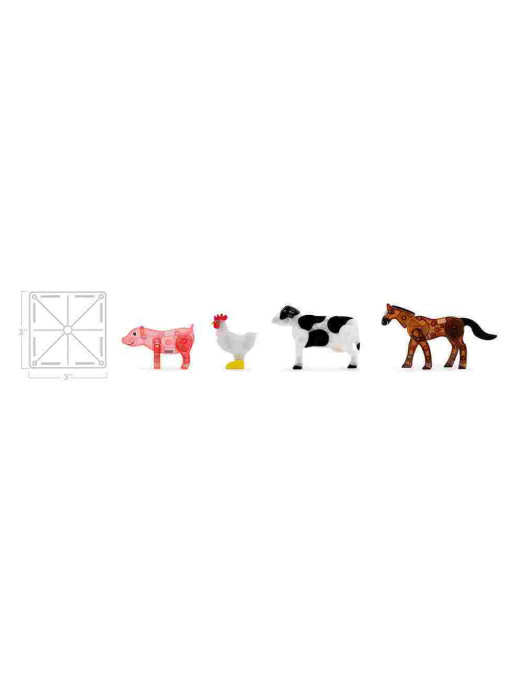 Magna-Tiles Magnetic Construction Toy Farm Animals Kid 3++ years