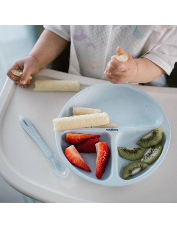 Babyono Baby Food Plate made of Silicone blue