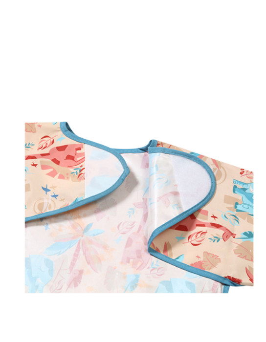 Babyono Waterproof Coverall Fabric with Hoop & Loop Fastener, Pocket & Sleeves Multicolored for 24 m+ Babyono Waterproof Coverall Fabric with Hoop & Loop Fastener, Pocket & Sleeves Multicolored for 24 m+
