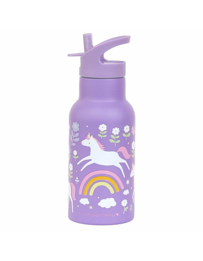 A Little Lovely Company Kids Stainless Steel Thermos Water Bottle with unicorn