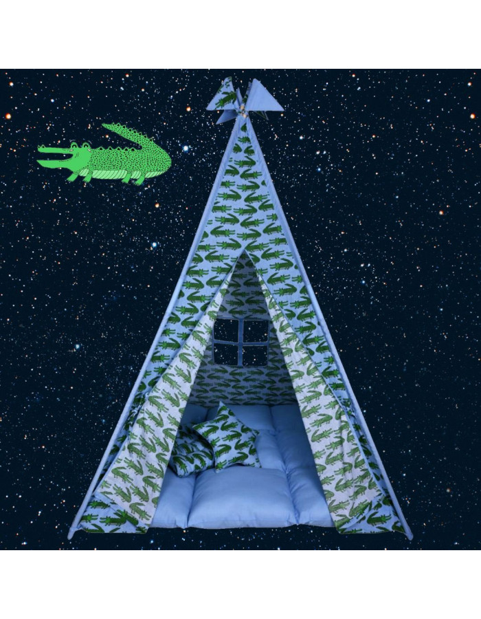 BabyBliss: Large fabric tent with thick mattress and 2 pads In A While Crocodile