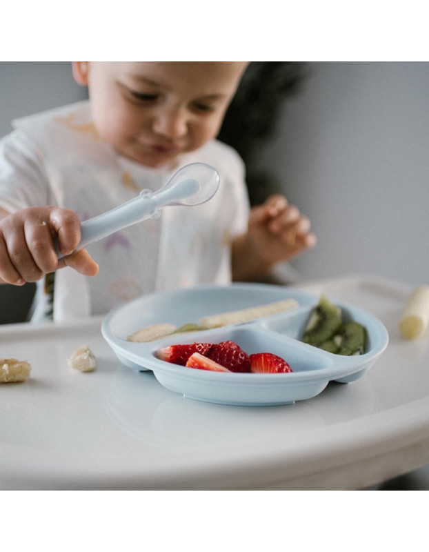 Babyono Baby Food Plate made of Silicone blue