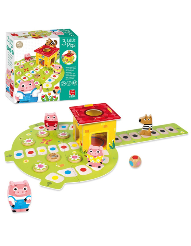 Goula Board Game Little Pigs Game for 2-4 Players 2+ Years
