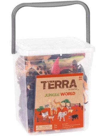 B.Toys Terra Σετ ζωάκια ζούγκλας - Περιέχει 60 κομμάτια.
