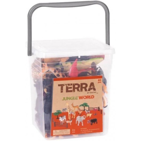 B.Toys Terra Σετ ζωάκια ζούγκλας - Περιέχει 60 κομμάτια.