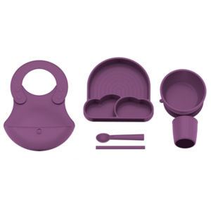 Babychefs 100% PREMIUM SILICON FEEDING SET PURPLE