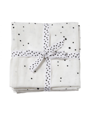 Done by Deer Muslin Swaddle Blanket Dreamy Dots White 70x70cm 2pcs