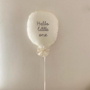 'Hello little one' Fabric Kids Decorative Wall Hanging 35x50cm White