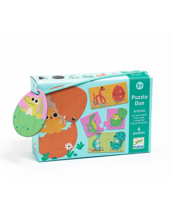 Kids Puzzle Funny Eggs 12+pcs for 2+ years Djeco