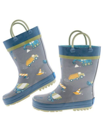 Stephen Joseph Kids Wellies Construction Gray