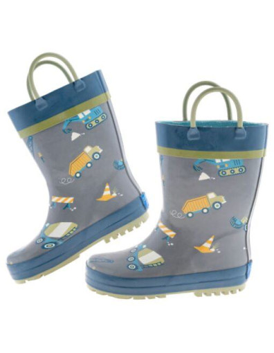 Stephen Joseph Kids Wellies Construction Gray