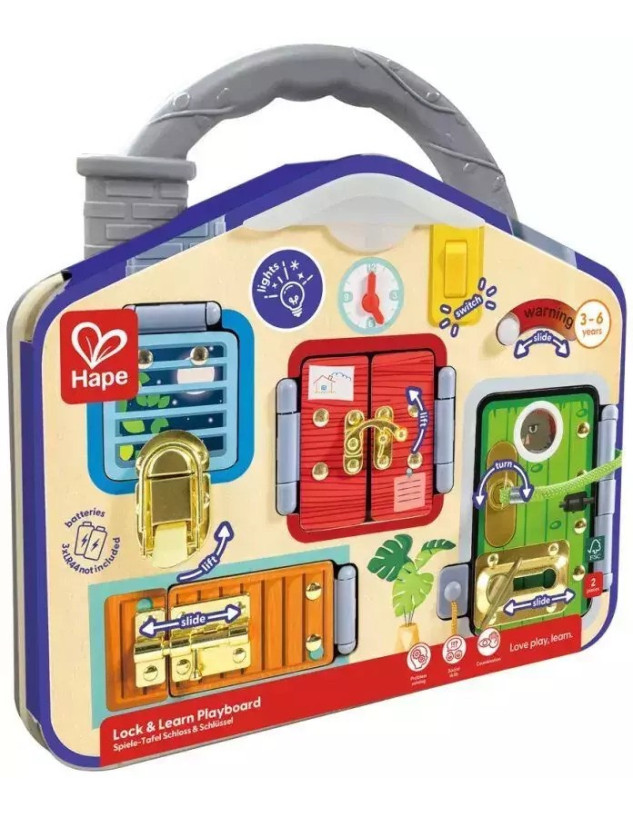 Hape Early Explorer Ξύλινο Lock & Learn Playboard