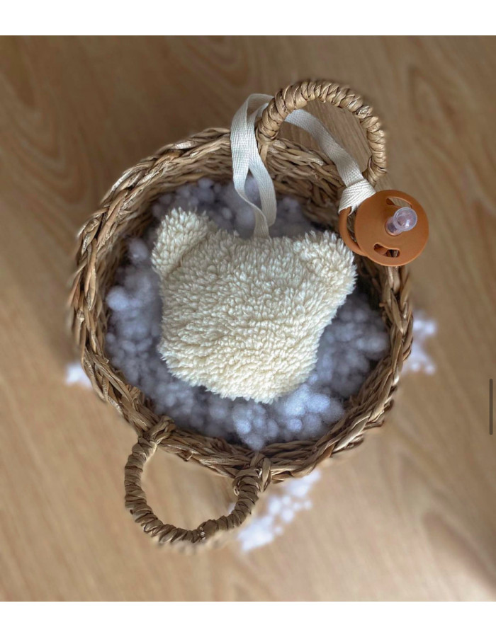 Pacifier strap white bear