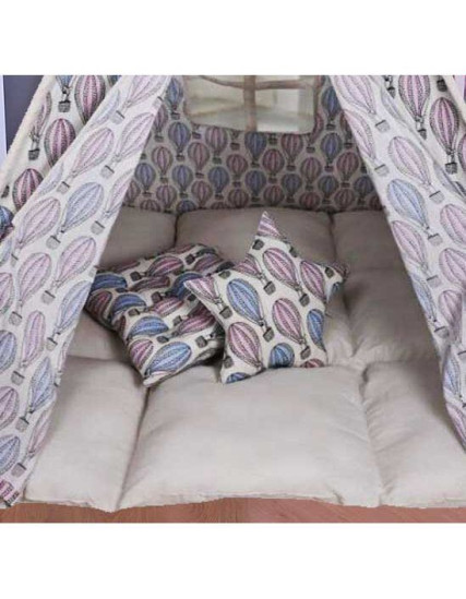 BabyBliss: Chase Your Dreams In A Balloon Large Fabric Tent with Thick Mattress and 2 Cushions