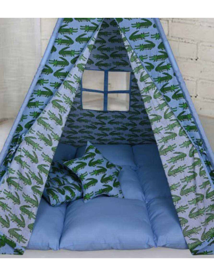 BabyBliss: Large fabric tent with thick mattress and 2 pads In A While Crocodile