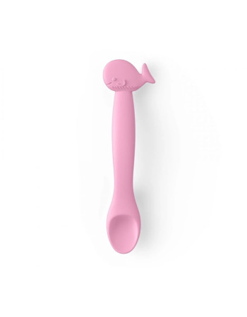 Suavinex Baby Spoon Whale made of Silicone for 6+ months Pink