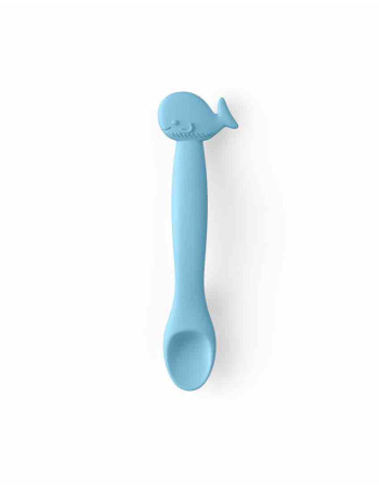 Suavinex Baby Spoon Whale made of Silicone for 6+ months Light Blue