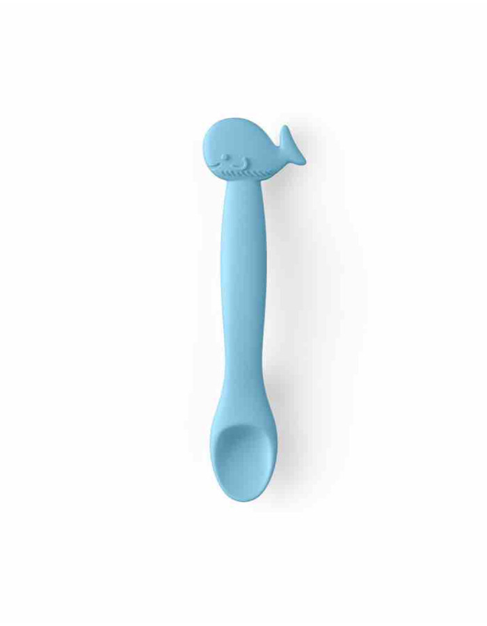 Suavinex Baby Spoon Whale made of Silicone for 6+ months Light Blue