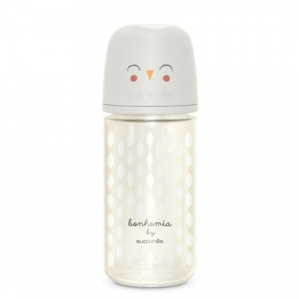 Μπιμπερό Γυάλινο Φυσιολογική θηλή Σιλικόνης SX PRO 240ml +3μ Beige Suavinex