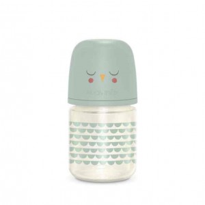 Μπιμπερό Γυάλινο Φυσιολογική θηλή Σιλικόνης SX PRO 120ml +0μ Mint Suavinex