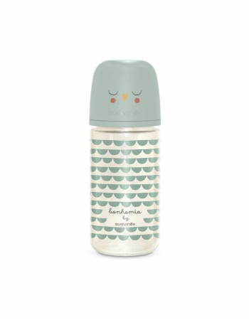 Suavinex Glass Bottle Bonhomia with Silicone Nipple for 3+ months mint 240ml 1pcs Suavinex Glass Bottle Bonhomia with Silicone Nipple for 3+ months mint 240ml 1pcs