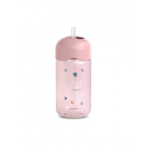 Παγούρι με καλαμάκι Σιλικόνης 340ml +18μ BEAR Pink Suavinex