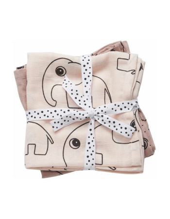 Done by Deer Muslin Swaddle Blanket Contour Powder 70x70cm 2pcs Done by Deer Muslin Swaddle Blanket Contour Powder 70x70cm 2pcs
