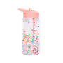 Petit Monkey Kids Plastic Water Bottle with Straw Pink 500ml