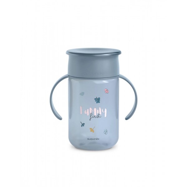 Ποτήρι Εκπαιδευτικό 360 με λαβές 340ml +12μ BEAR Blue Suavinex