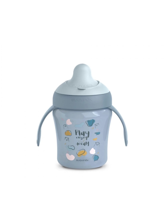 Ποτήρι Εκπαιδευτικό με λαβές 200ml +6μ BEAR Blue Suavinex