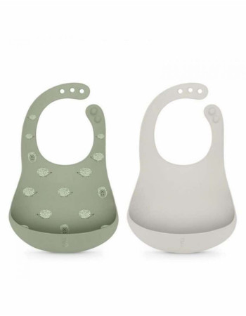 Silicone bib Gr Gy 2pcs Suavinex